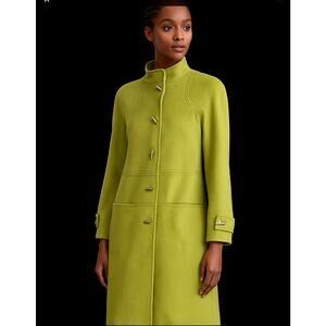 NWOT $220 Tribal Brand Chartreuse Brushed Flannel Fully Lined Womens Coat Size 8